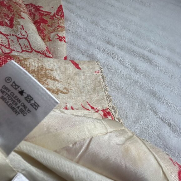 Sigrid Olsen Womens Floral 100% Linen Tunic Jacket Coat XS Red Beige Lightweight - Picture 10 of 10